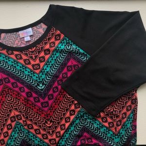 Multi colored baseball tee